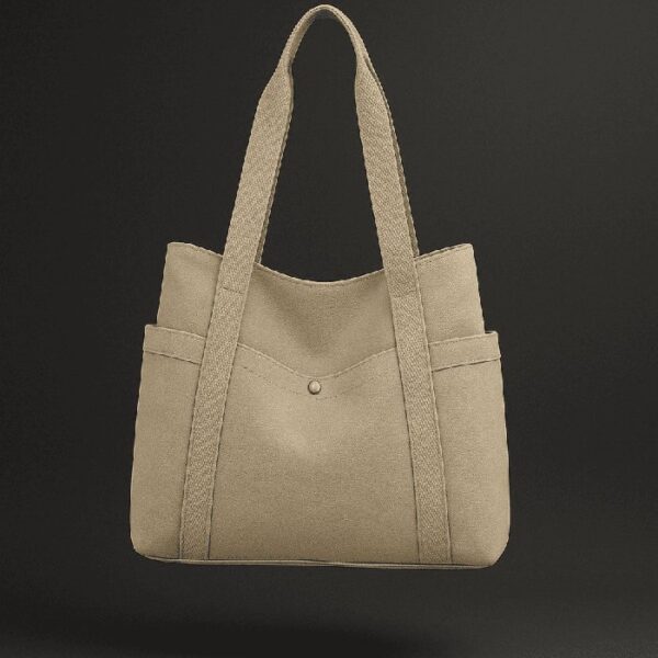 3226 THICK CANVAS TOTE BAG SHOULDER (KHAKHI)