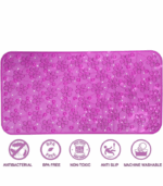 10053 FLOWER DESIGN PVC NON SLIP BATH MAT WITH SUCTION CUP - Image 2