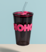 3673 400 ML JAR WITH LID STRAW AND GRIP H21-A