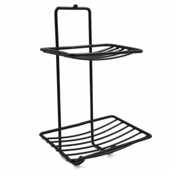 10081 SS 2 LAYER SOAP RACK BLACK