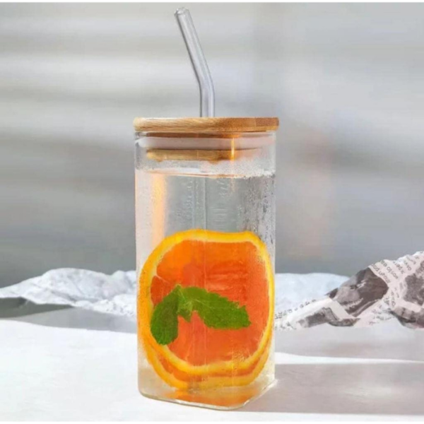 3782 SQUARE MASON 350 ML LID STRAW EPB70-1/L1