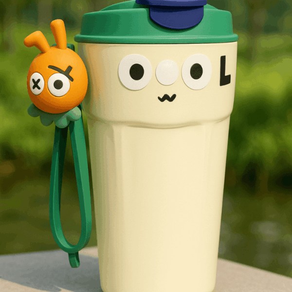 1060 CARTOON VACCUME MUG (CREAM)