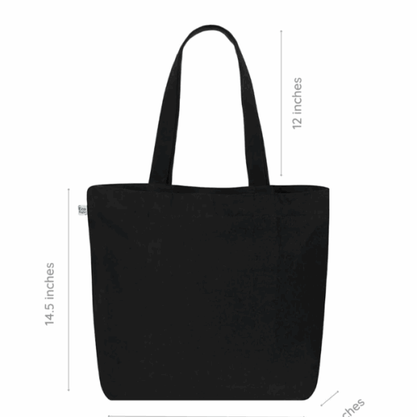 3224 THICK CANVAS TOTE SHOULDER BAG (BLACK)