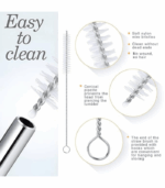 3076 SS STRAW WITH CLEANING BRUSH (5PCS SET) - Image 6