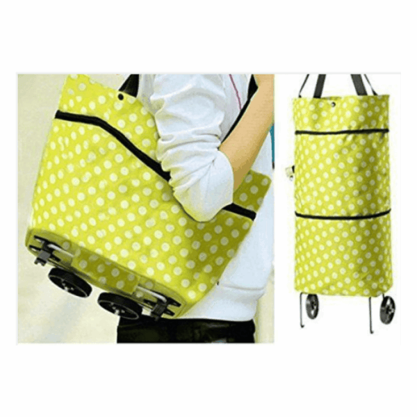 6086 GREEN DOT TROLLY BAG