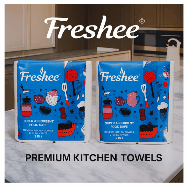 3996 FRESHEE KITCHEN TOWELS 2 IN 1 60SHEETS