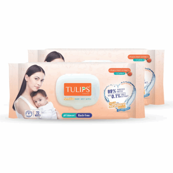 6418 TULIP BABY WIPES 72PCS