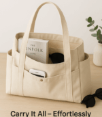 3225 THICK CANVAS TOTE BAG SHOULDER (OFF WHITE) - Image 2