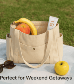 3225 THICK CANVAS TOTE BAG SHOULDER (OFF WHITE) - Image 3