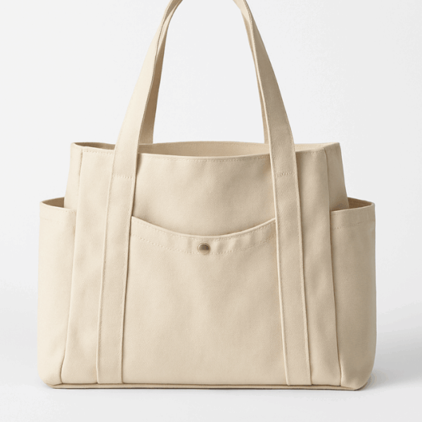 3225 THICK CANVAS TOTE BAG SHOULDER (OFF WHITE)