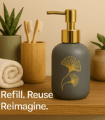 7189 GOLD DECAL 300 ML GLASS SOAP DISPENSER H8408DP - Image 3